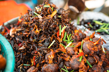 Fried Frogs Snack, Skuon Cambodia