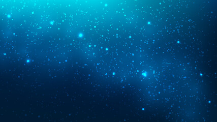 Abstract blue space cosmos background with nebula and shining star