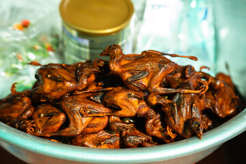 Fried Birds For Sale, Skuon Cambodia