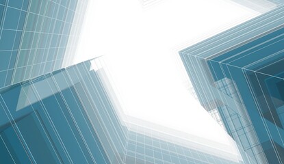 Plakat Abstract modern architecture 3d illustration