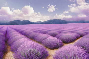 Obraz na płótnie Canvas Beautiful landscape with lavender field.