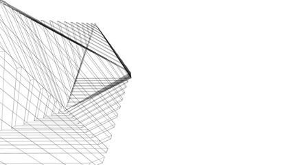 Abstract architecture vector 3d illustration