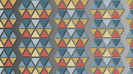 Desaturated colored Triangle pattern background with decorative illustrations