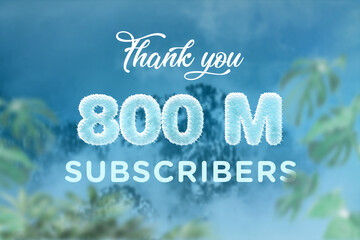 Naklejka na ściany i meble 800 Million subscribers celebration greeting banner with frozen Design