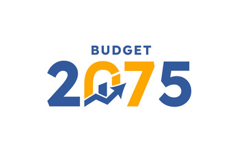 Budget 2075 logo design, 2075 budget banner design templates vector
