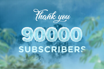 90000 subscribers celebration greeting banner with frozen Design