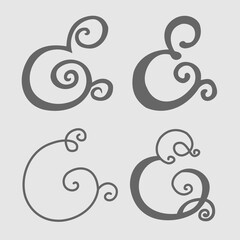 Set of beautiful decorative ampersands vector illustration