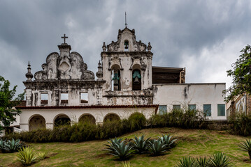 Fototapeta na wymiar Facade of Convent of Saint Franciscus in Vitoria City, Brazil