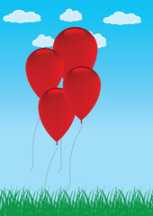 Fototapeta na wymiar Balloons in the Sky