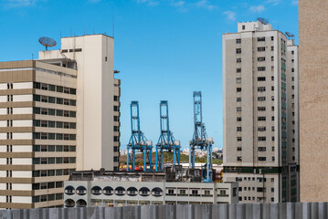 Fototapeta na wymiar View of Buildings in Downtown Vitoria City, Brazil