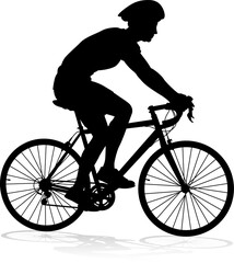 Naklejka na ściany i meble Bike and Bicyclist Silhouette
