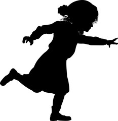 Silhouette Kid Child In Winter Christmas Clothing