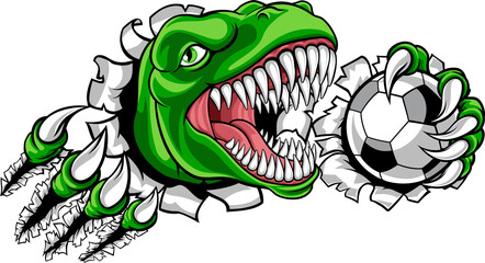 Dinosaur Soccer Football Player Sports Mascot © Christos Georghiou
