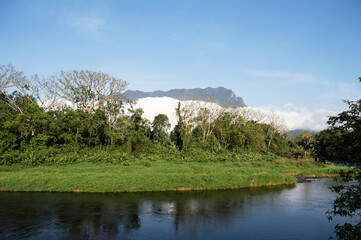 Landscape in Brazil with the Marumbi mountain in the background