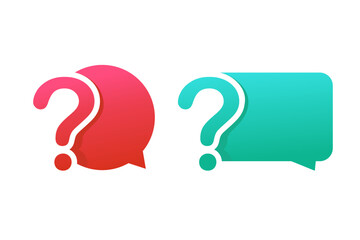 Message bubbles with question icon. FAQ or forum sign. Illustration vector