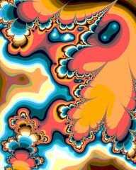 Fractal Graphical Abstract Painting Art Background Texture,Colorful Geometrical Artwork,Modern Conceptual Print 3D Rendering,3D Illustration
