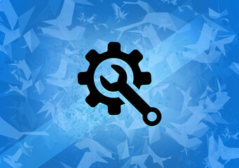 Technical support aesthetic abstract icon on blue background