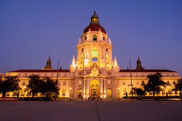 Fototapeta na wymiar Pasadena City Hall at Los Angeles County, California, USA