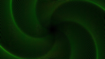 Colorful spiral moving slowly. Action. Green helix with rippling lines like tv noise.