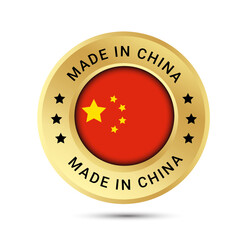 Made in China. China flags vector icons