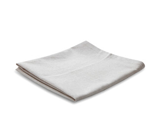 Fototapeta na wymiar Kitchen towel isolated on white. Folded cloth.Food serving design element. Square napkin.