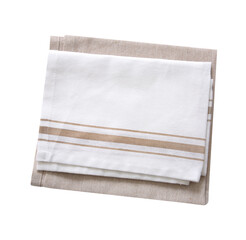 Kitchen towel isolated on white. Folded cloth.Food serving design element. Napkin.