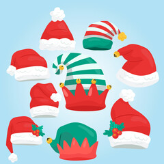 set of santa claus hats