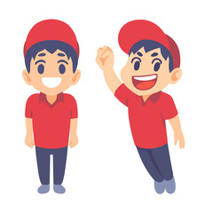 general staff character in cartoon vector style.