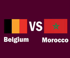 Belgium And United States Flag Emblem With Names Symbol Design Europe And Africa football Final Vector European And African Countries Football Teams Illustration