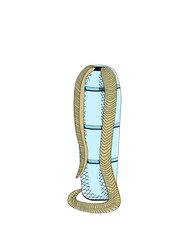 Line art Withered flowers in a clay vase, line drawing, digital engraving