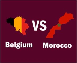 Obraz premium Belgium And United States Map With Names Symbol Design Europe And Africa football Final Vector Europen And African Countries Football Teams Illustration