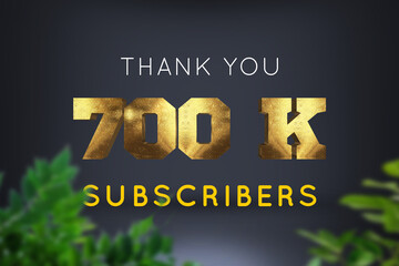 700 K  subscribers celebration greeting banner with Brass Design