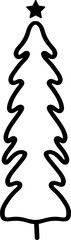 Obraz premium Christmas Tree Doodle Sketch with Star
