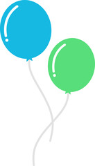Blue and green balloons illustration
