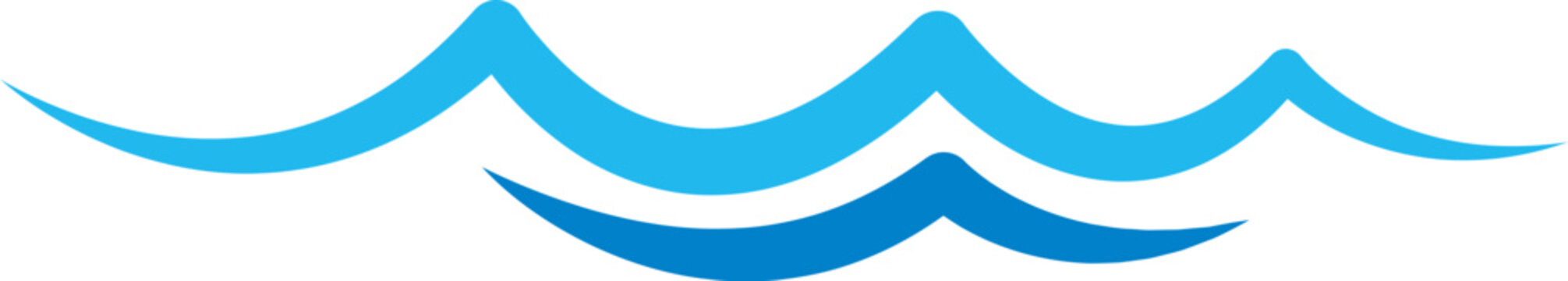 Blue wave flat style isolated illustration