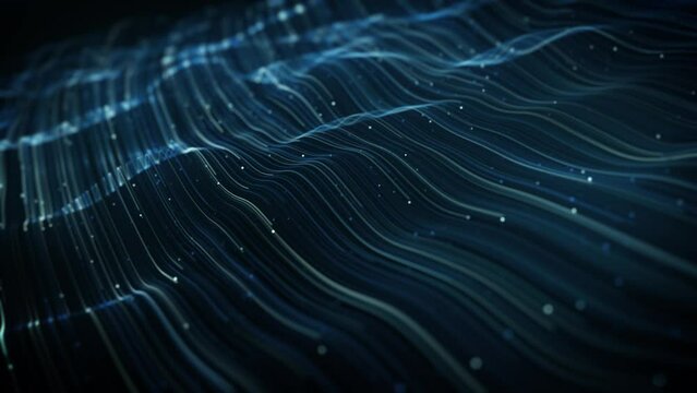 Abstract Swirling And Flowing Lines Background/ 4k animation of an abstract wallpaper technology background with waving powerful light stroke patterns rendered using ambient occlusion and depth of fie
