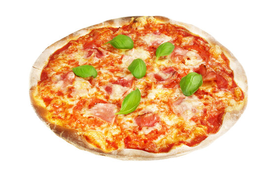 Pizza mit Schinken und K&auml;se - D&uuml;nne Steinofenpizza Transparent PNG