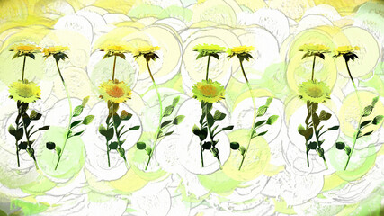 Abstract Flowers Botanical Digital Illustration