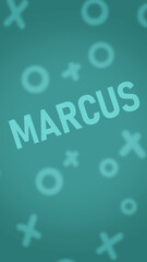 Teal Phone Wallpaper with Doodles and the name Marcus