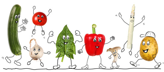 Biologic vegetable, comic 2, transparent background