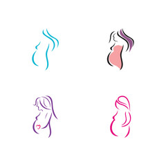 Fototapeta premium Pregnant template vector icon