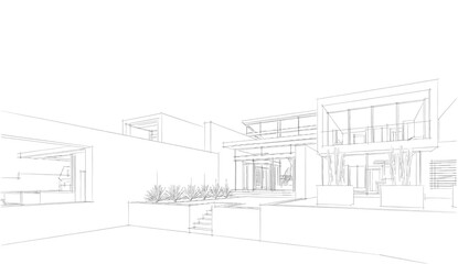 architectural sketch of a house