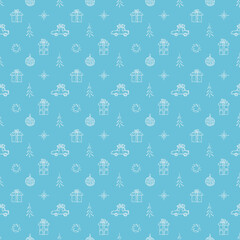 Seamless christmas pattern. christmas ornament. Doodle illustration with new year icons