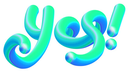 Obraz premium Yes. Colorful handwritten lettering.