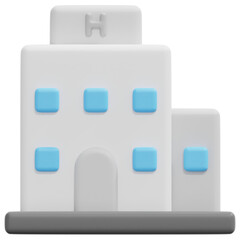 hotel 3d render icon illustration