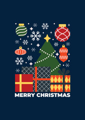 Obraz na płótnie Canvas Merry Christmas art holiday greeting card