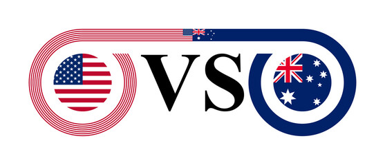 the concept of united states vs australia. vector illustration isolated on white background