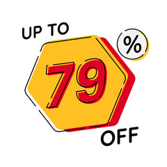 Vector of discount up to 79%, suitable for advertising content