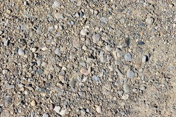 A close view of the rock and stone gravel surface.