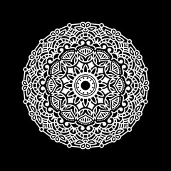 Mandala design template with black background